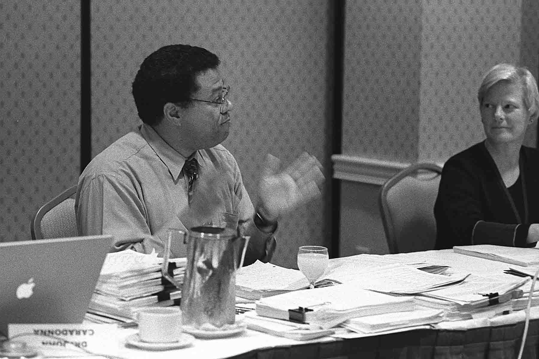 One of 36 images of reviewers at work in CSR's Images of Peer Review photo exhibit